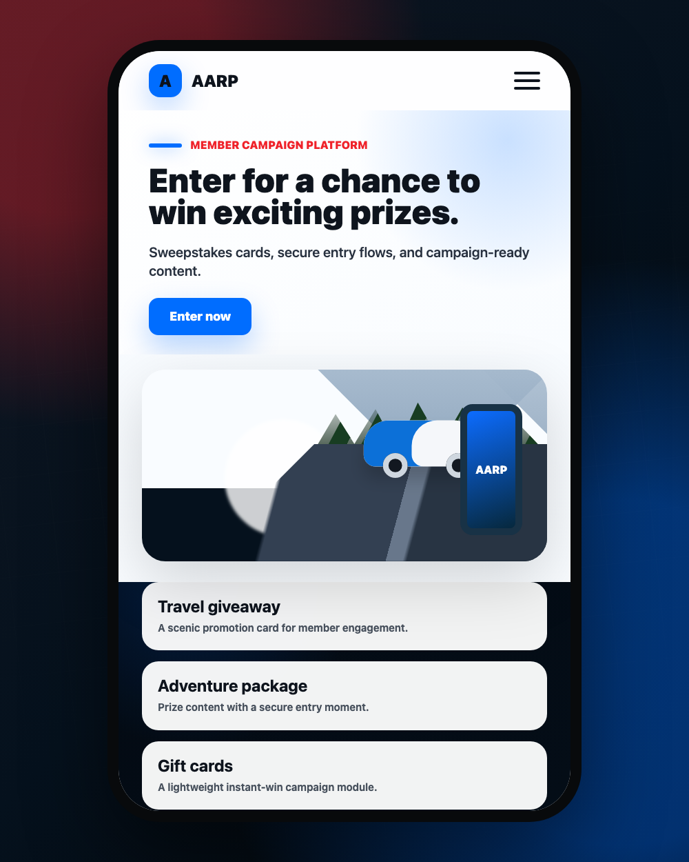AARP Member Campaign Platform inset project preview