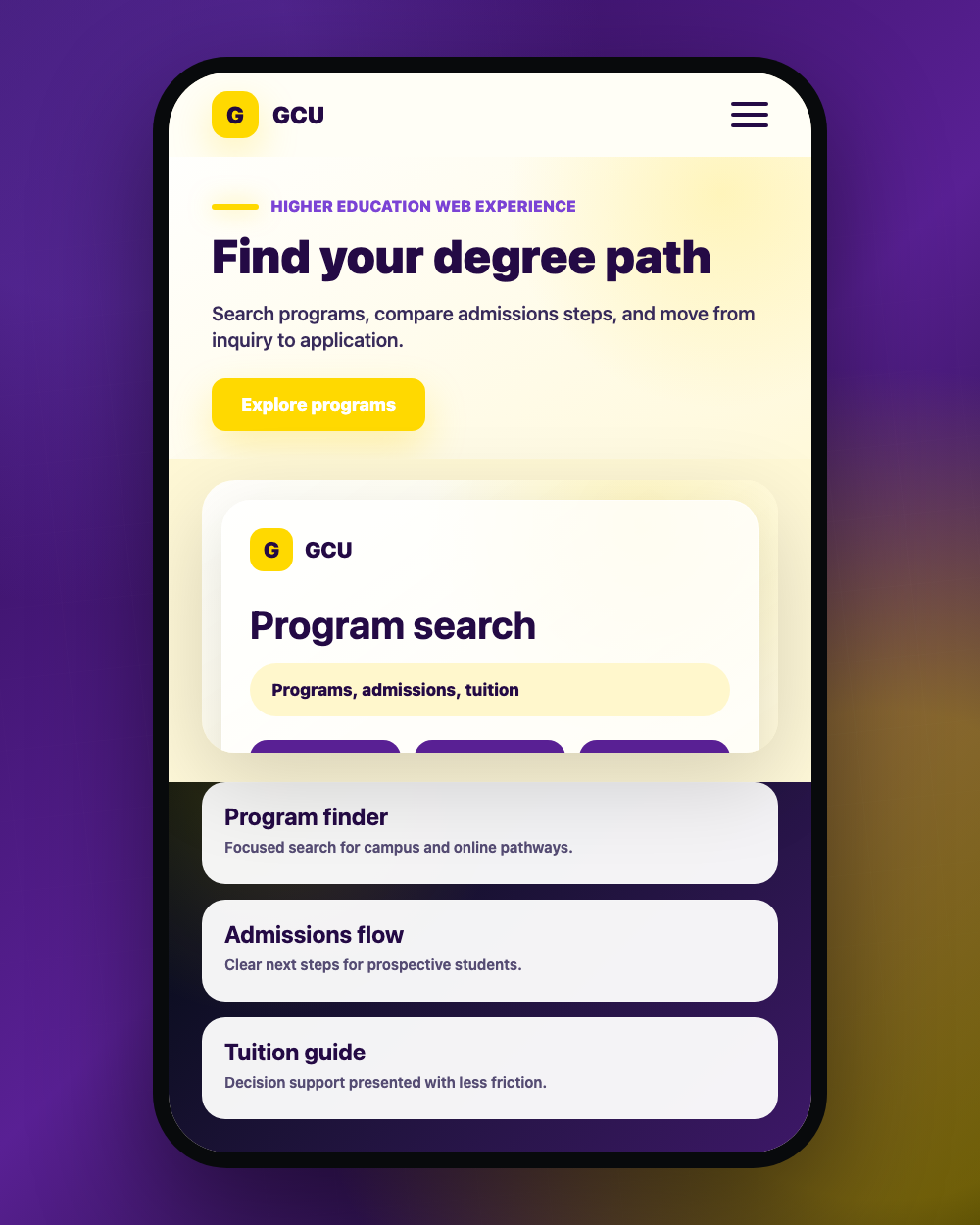 Grand Canyon University inset project preview